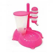 Bebedouro e Comedouro Automatico Cães - Rosa Bebedouro e Comedouro Automatico Cães - Rosa